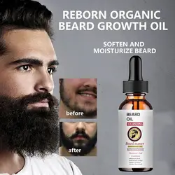 Beard Growth Oil for Men Quick Absorption Moisturize Beard Effective Beard Enhancer Serum Natural Plant Beard Treatment 60ML