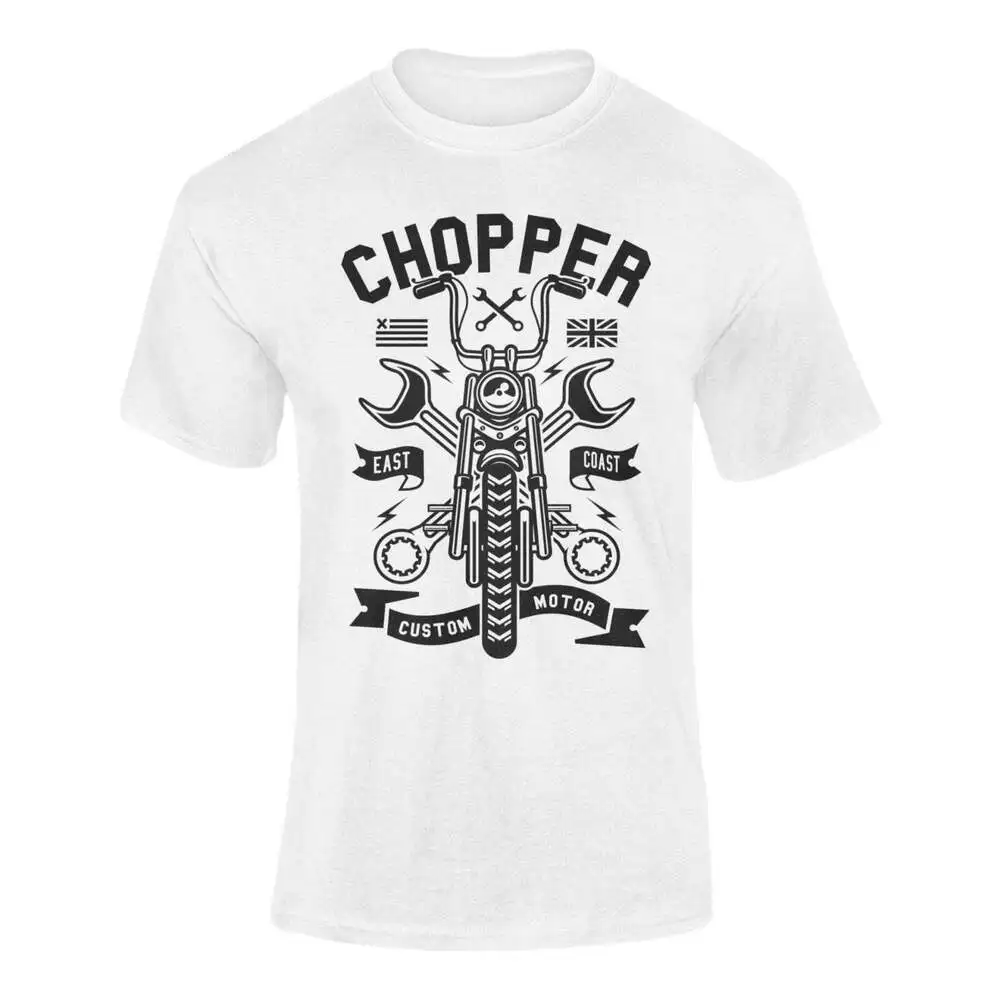 East Coast Custom Choppers Biker T Shirt Motorcycle Skull Classic Motorbike Gift Luxury vintage oversized