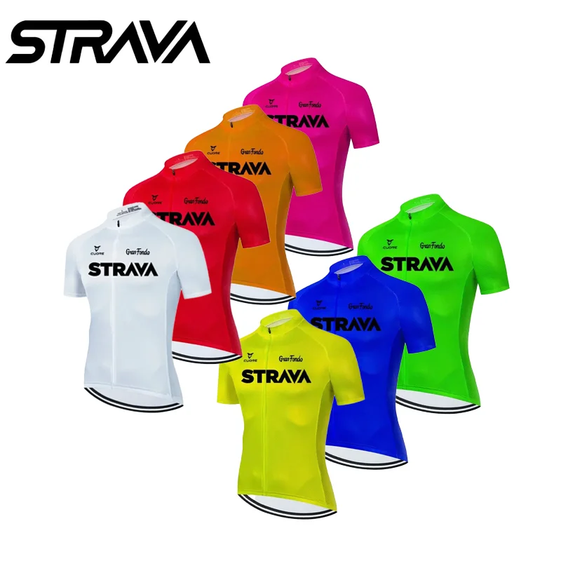 

STRAVA Men's Cycling Outfit Bicycle Shorts Road Bike Sports Set Mountain Cycle Jersey Breathable Summer Clothing Pro Uniform
