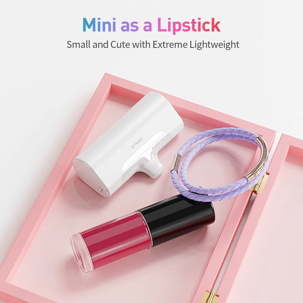 شاحن iWALK Mini المحمول بقدرة 4500 مللي أمبير في الساعة: صغير مثل أحمر الشفاه، كبير على الطاقة، مثالي لأجهزة iPhone