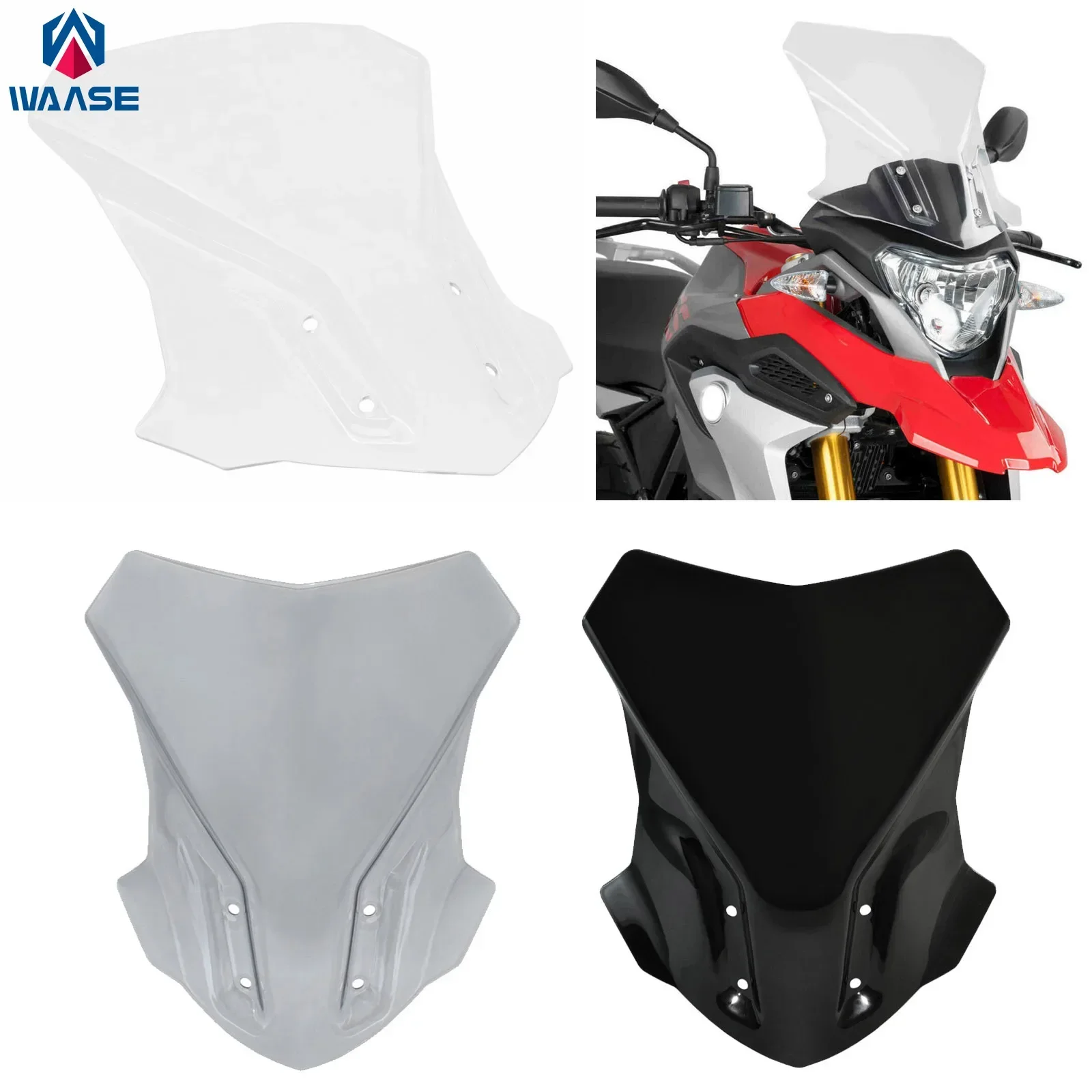 

WAASE Bubble переднее лобовое стекло для BMW G310GS G 310 GS 5G31 K02 2017 2018 2019 2020 2021 2022 2023 2024