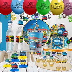 disney Tayo the Little Bus Supplies Party DIY Supplies Disposable Tableware Stickers Balloon cake decoration Baby Bath Supplies