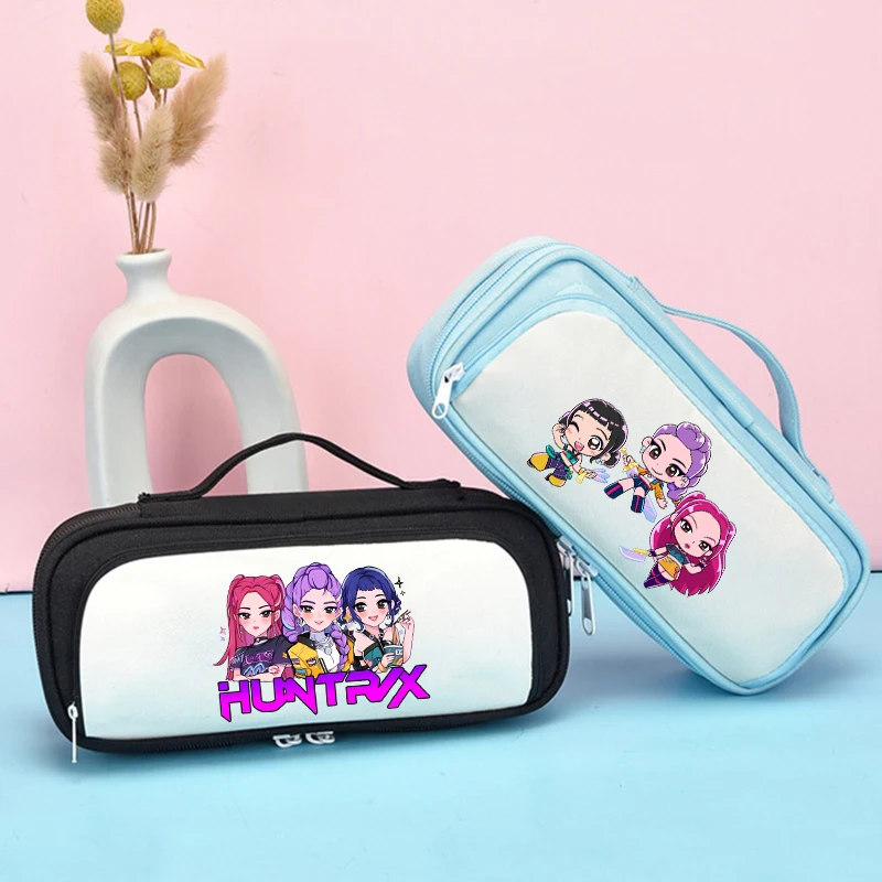 

New KPop Demon Hunterss Pencil Case Boy Girl Kawaii Anime Pen Case Student Large Capacity Stationery Bag Cartoon Pen Pouch Gift