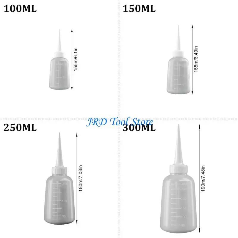A2UD 4PCS 튼튼한 접착제 유전자 반투명 병. 정확한 액체 분배