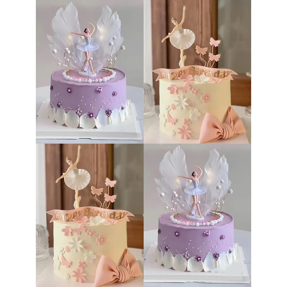 Tanzende Mädchen Kuchen Dekorationen Ballerina Figur Kuchen Topper Für Mädchen Ballett Thema Geburtstag Party Dekore Kuchen Ornament – Detail 6