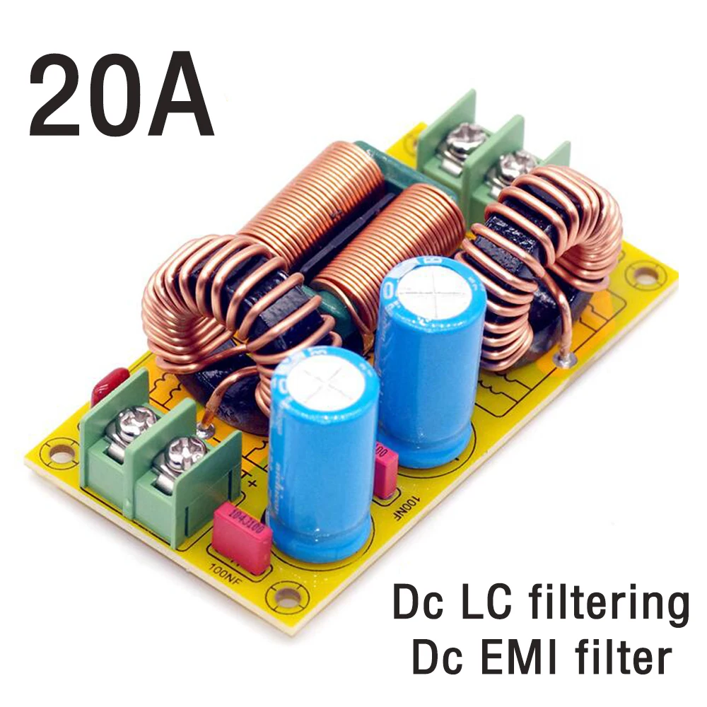 

2A 4A 10A 20A DC LC Filter EMI electromagnetic interference Filter DC50V EMC FCC high frequency power Filtering for 12V 24V CAR