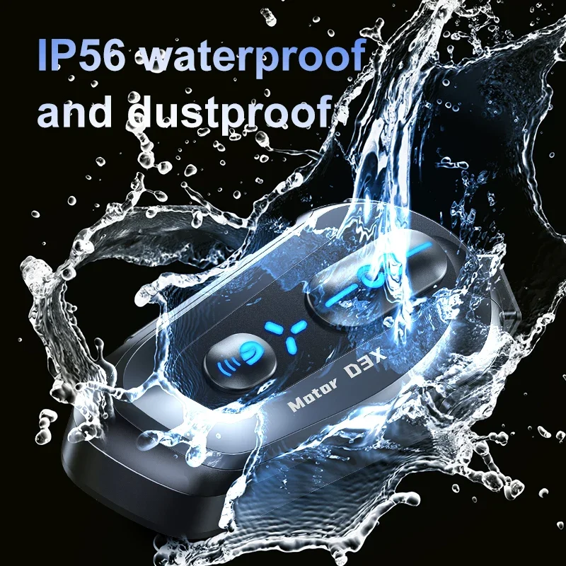 V5.4 Motorcycle Helmet Intercom 600M Half Duplex Interphone Communicator 1000mah Waterproof GPS Bluetooth Headset Waterproof image 5