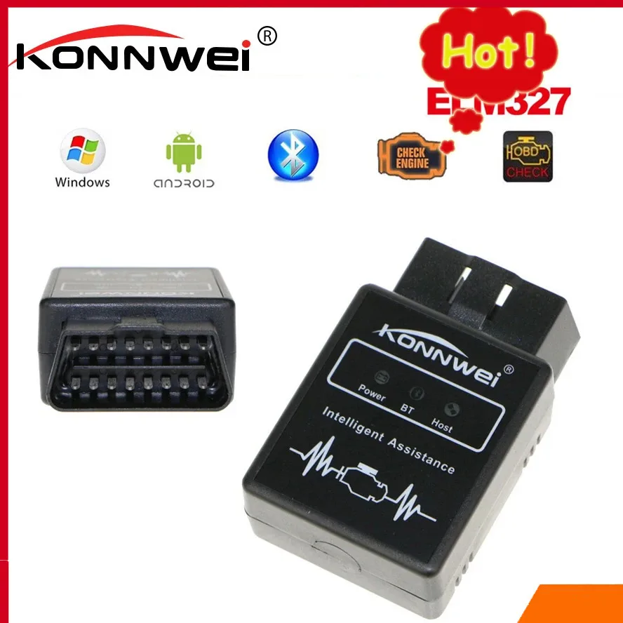 KONNWEI KW912 OBDII Bluetooth 3.0 OBD2 OBD V1.5 II Auto Code Scanner Adapter Scan Tool Error Diagnostic Tester Kw 912