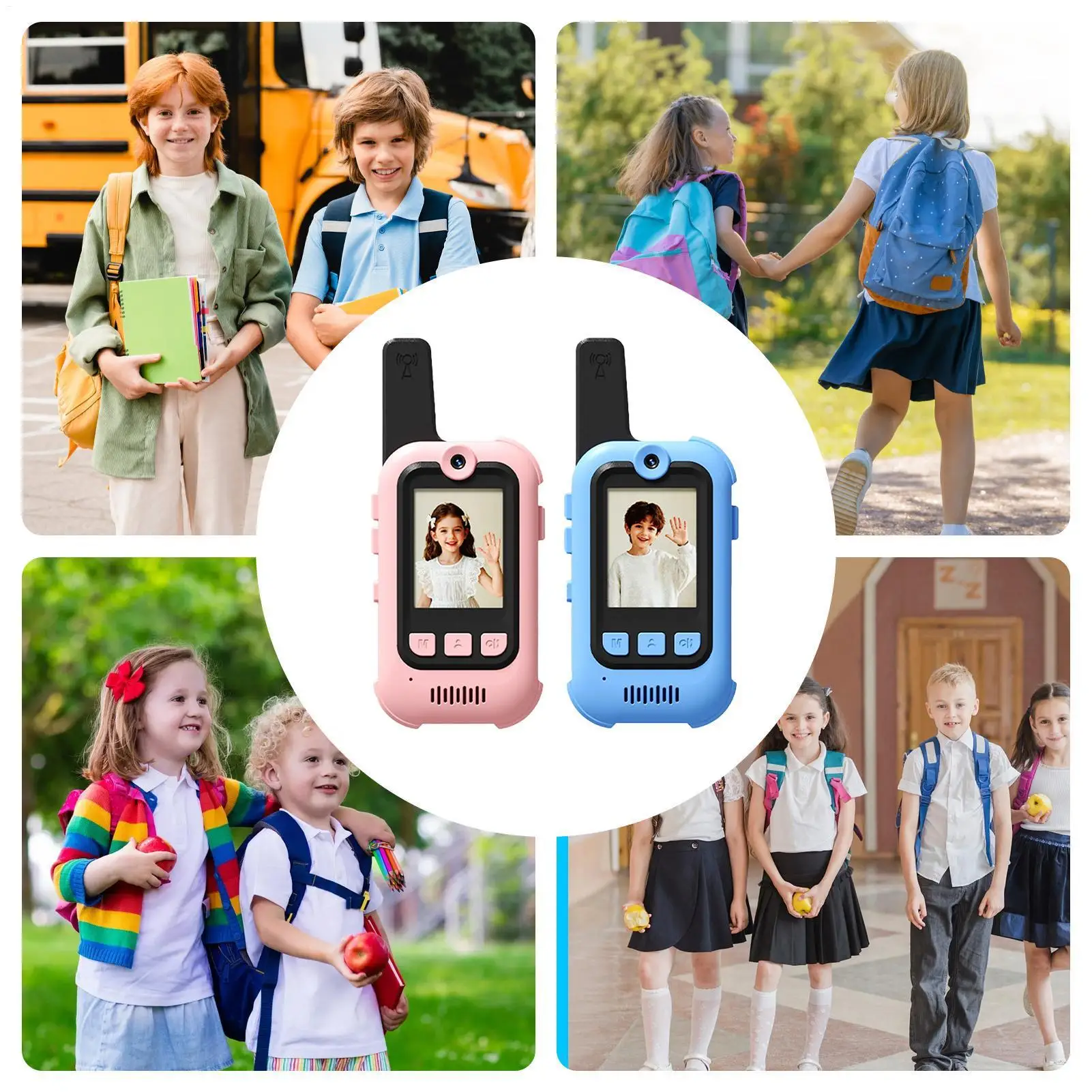 Kids Walkie Talkies Voice Changer Rechargeable Toys Battery Operated Video Walkie Talkies for Teens Boys Girls Outdoor Camping