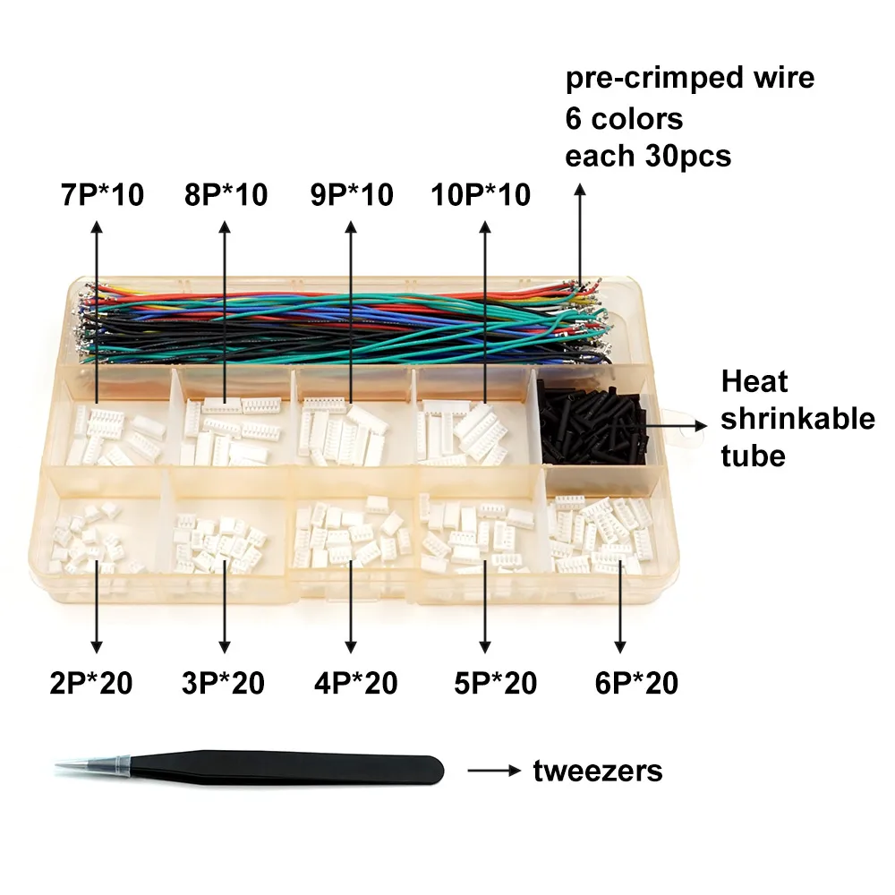 Conectores Pitch PicoBlade e cabos pré-frisados, compatíveis com JST Molex, 1,25mm, fio de silicone Pixhawk