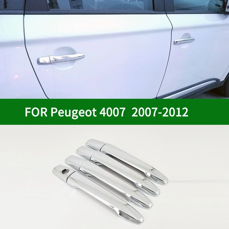 

Chrome silver car side Door Handle Covers Trims For Peugeot 4007 2007-2012 2008 2009 2010 2011