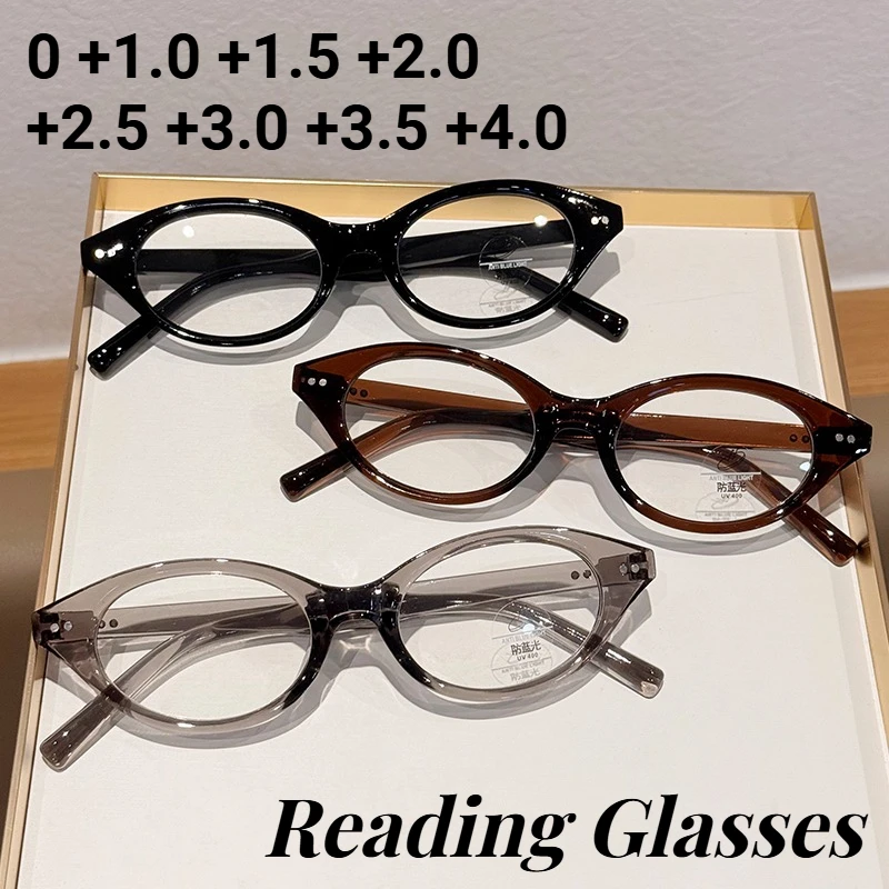 

New Vintage Cat-Eye Presbyopic Glasses Fashionable Small Frames Comfortable High-Definition Reading Glasses 0 To +4.0