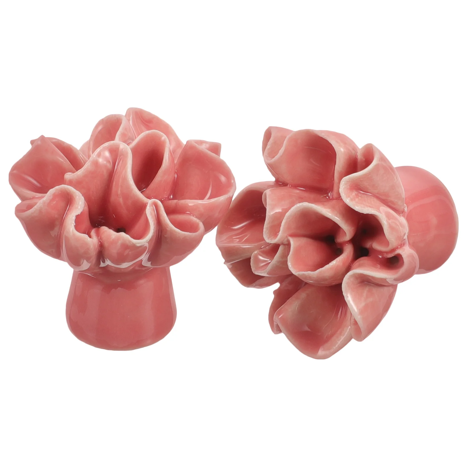 

2Pcs Ceramic Cabinet Knob Rose Style Single Hole Drawer Handle Decorative Vintage Flower Dresser Pulls