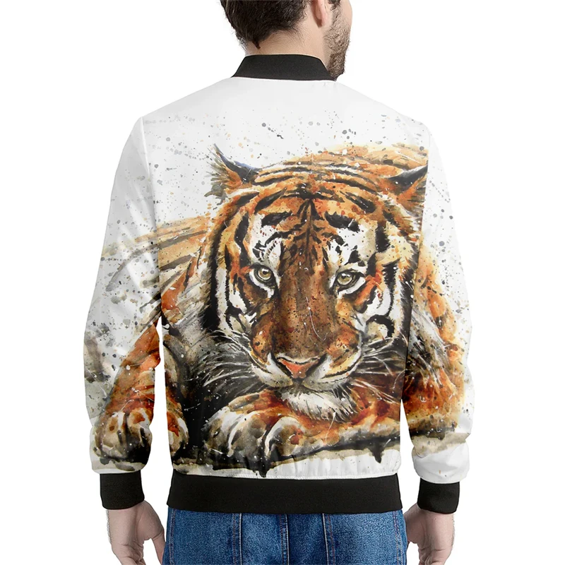 Forest Tiger Zip Coat 3D Printing Sweatshirt Fashion Jacket Oversized Clothing Harajuku Couple Baseball Apparel Bomber Jackets
