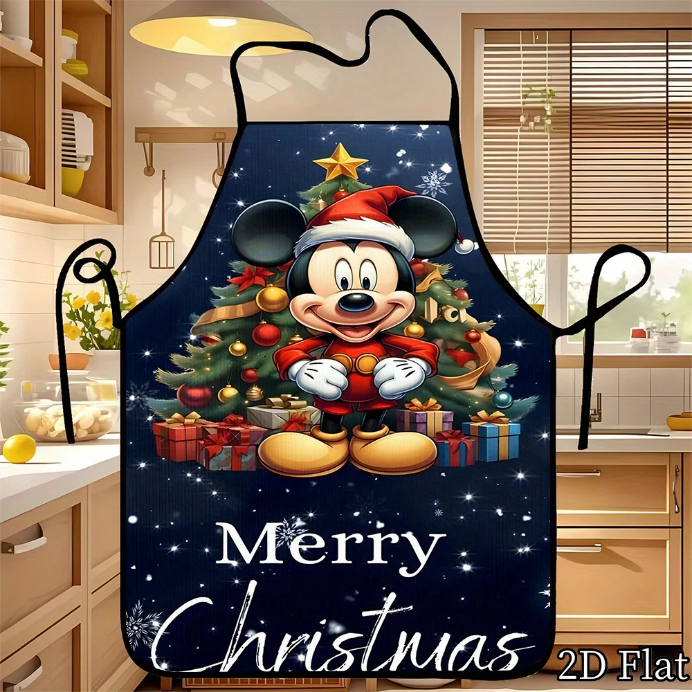 

1 Рождественский фартук с Микки Маусом — черный праздничный дизайн, идеально подходит для рукоделия, выпечки, рисования, уборки кухни и дома, фартук для шеф-повара, официанта, кафе, барбекю, кухонные принадлежности