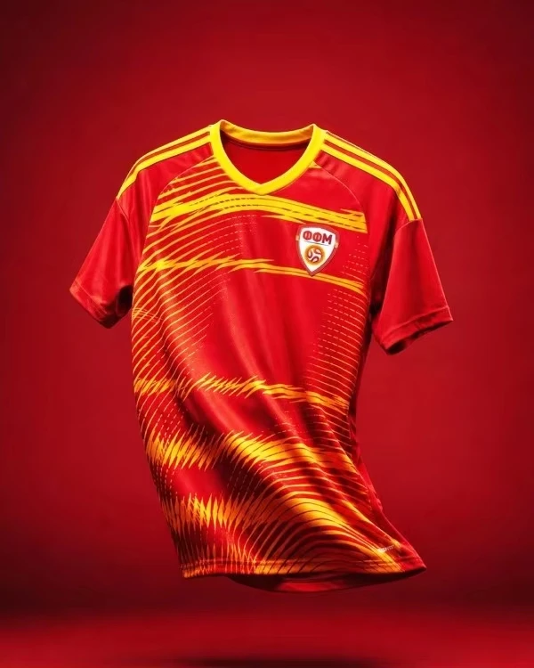 26-27 New Arrivals North Macedonia Men Jersey Home Loose Quick Drying T-shirt Suitable for Daily and Training Wear Fan Clothing