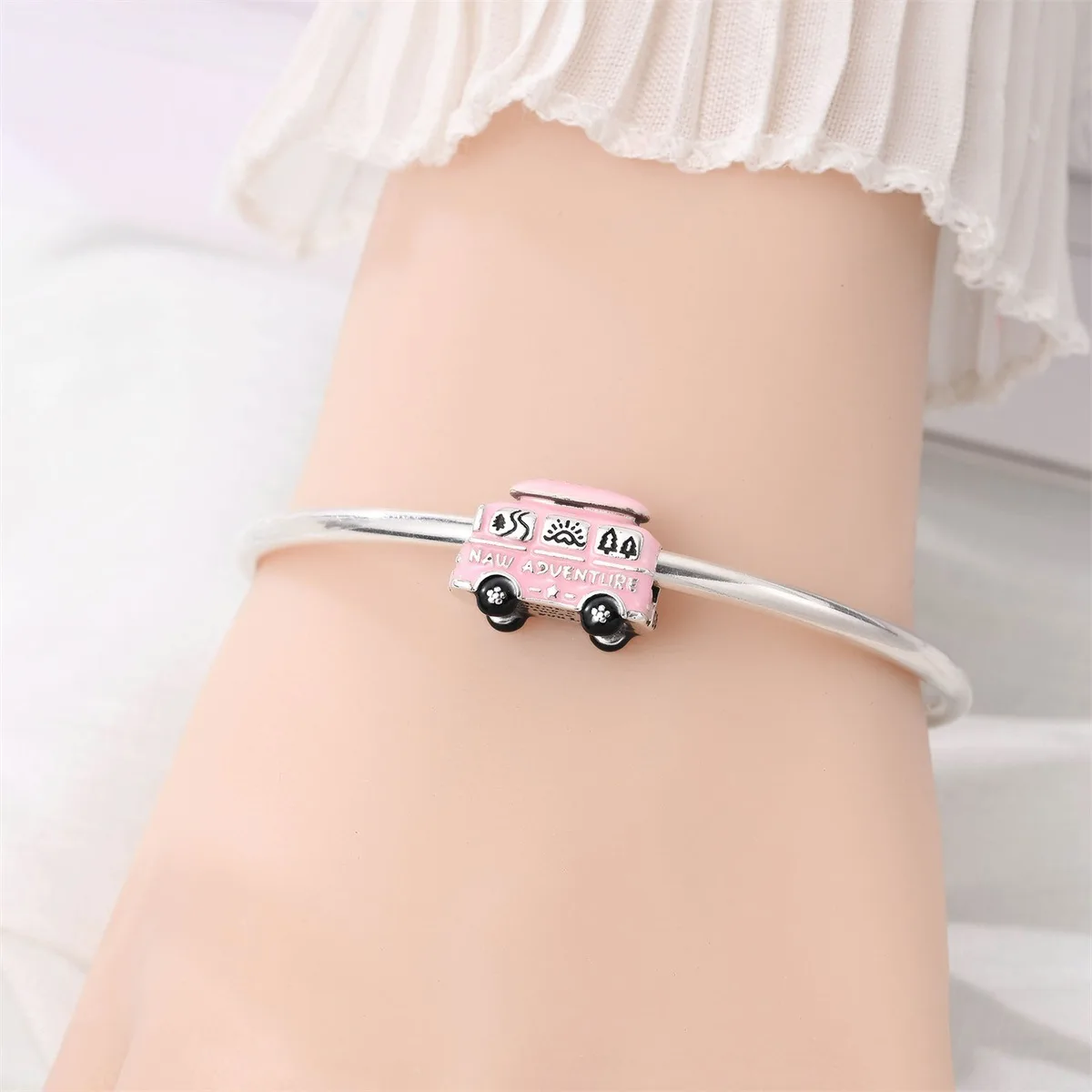 Original Charms Silver Plated Beads Camera Bus Airplane Passport Tooth Rose Fit Bracelets Bag Keychain Diy Women Gift Accessory view 4