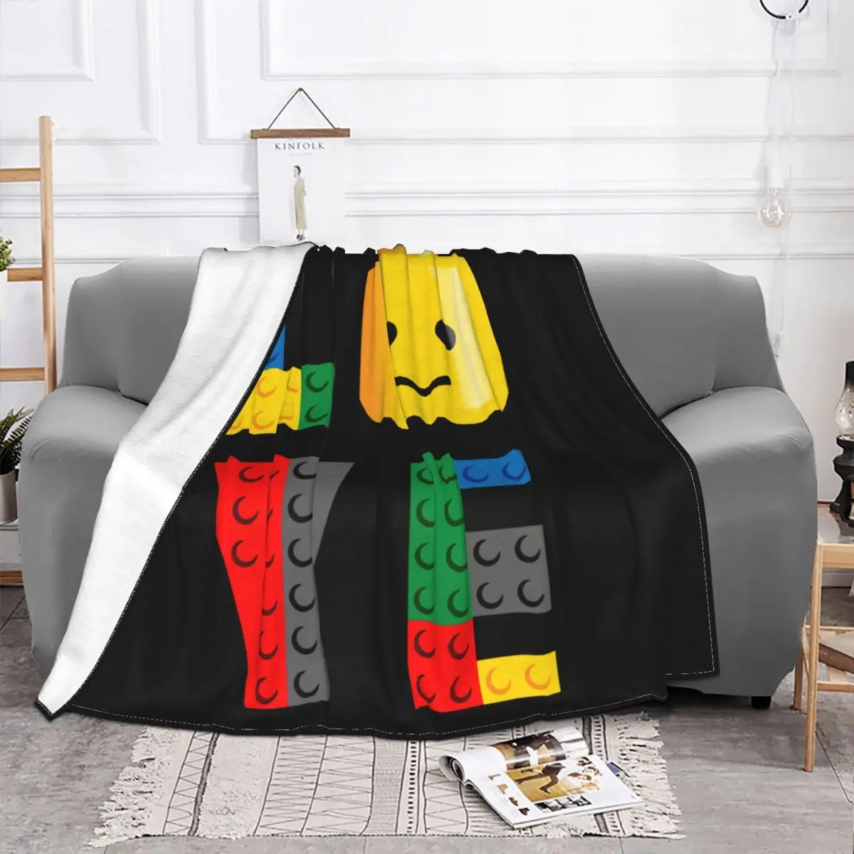 Legos Love Parody Quality Oldskool Artwork Blanket Casual Bedding Coral Fleece Faux Fur Mink Mechanical Wash