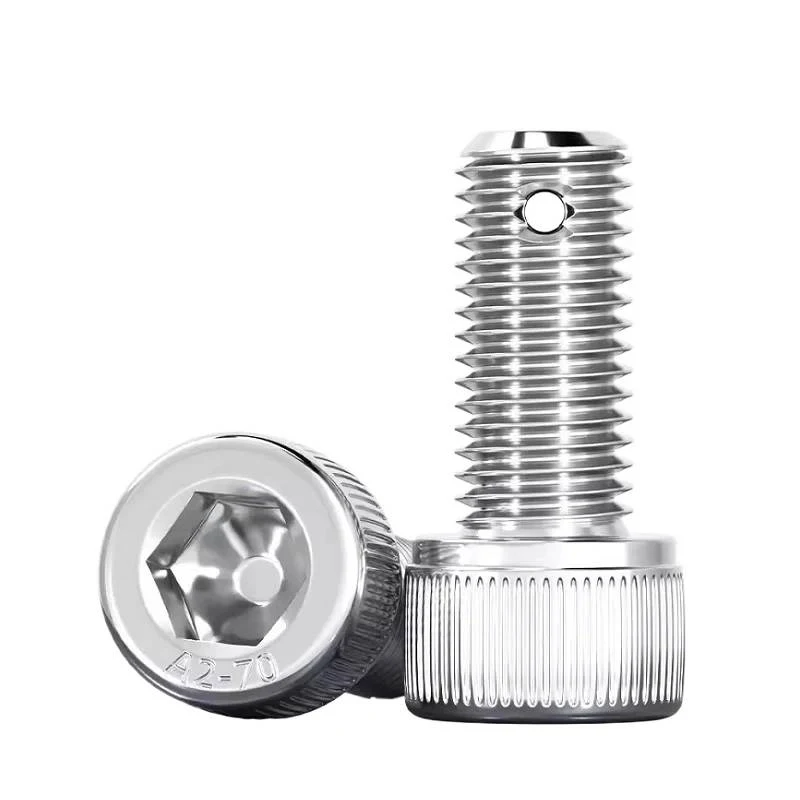 304 Stainless Steel Hexagon Socket Head Cap Screws M6 M8 M10 M12 M14 M16 Through-Hole Bolts with Split Pins for Vibration Resist