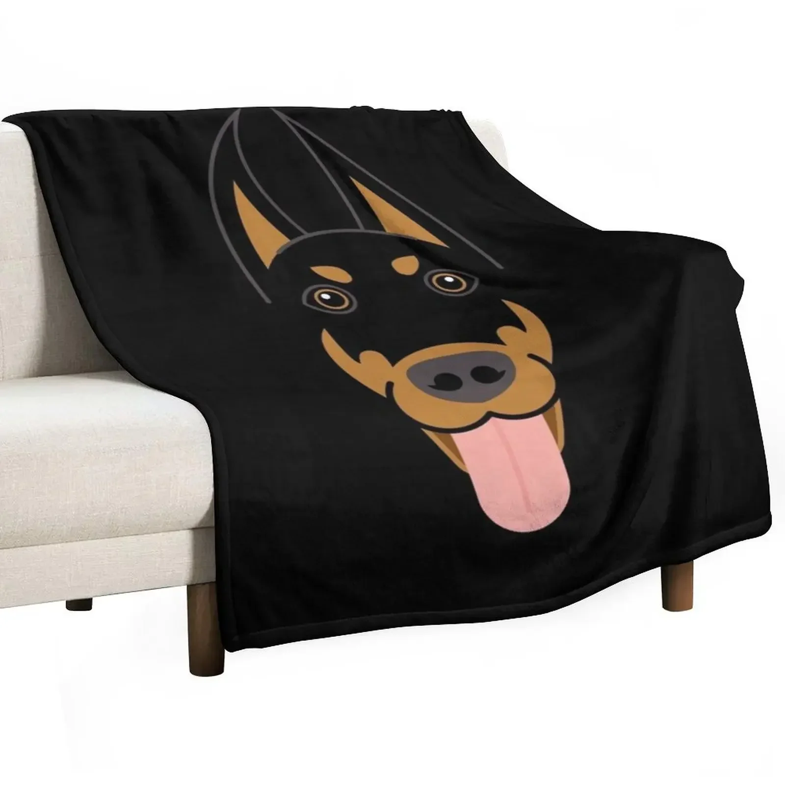 Doberman Pinscher dog face Throw Blanket Designers Soft Sofas Thins Blankets