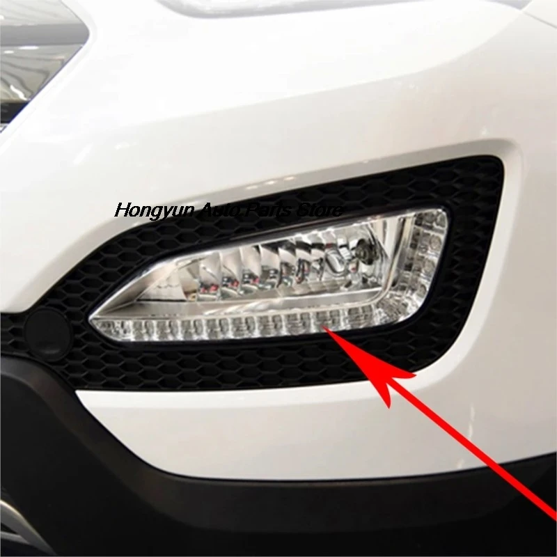 For Hyundai Santa Fe  IX45 2013 2014 2015 LED Fog Lamp Car Front Bumper Grille Signal Lamp Driving Fog Lights Assembly