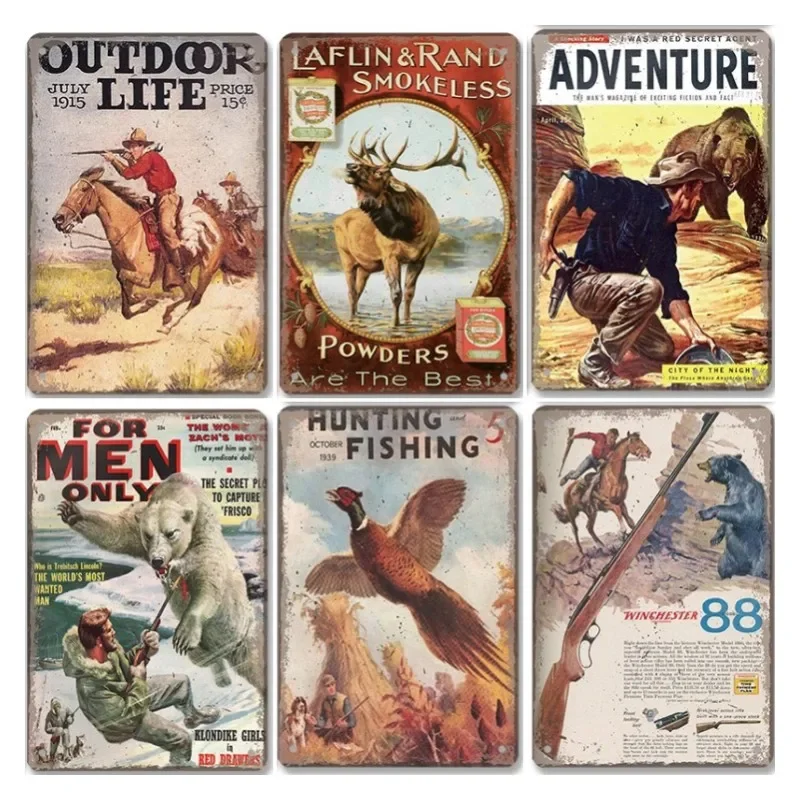 Adventure Ranger Metal Tin Signs Retro Wall Decor Hunting Shop Tool House Hunting Poster 8 X 12 Inch