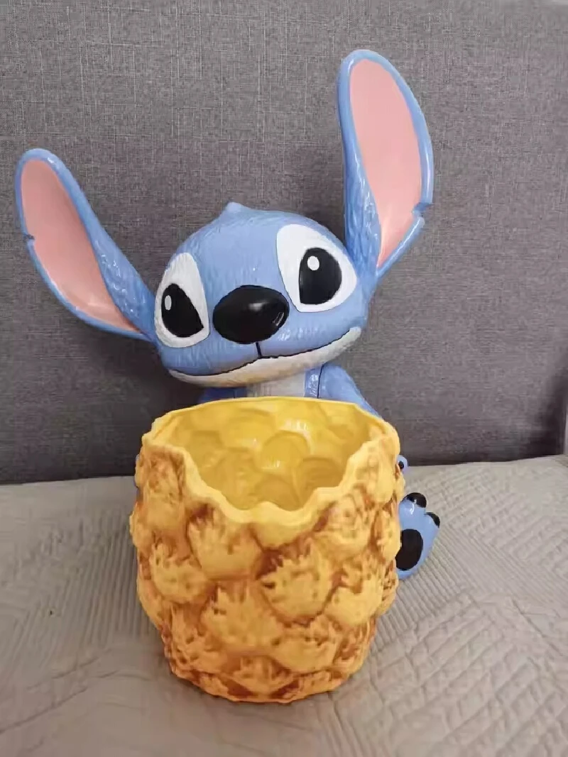 귀여운 애니메이션 스티치 인형 모델 팝콘 통 휴대용 만화 스티치 주변기기 팝콘 통 장식품 만화 선물