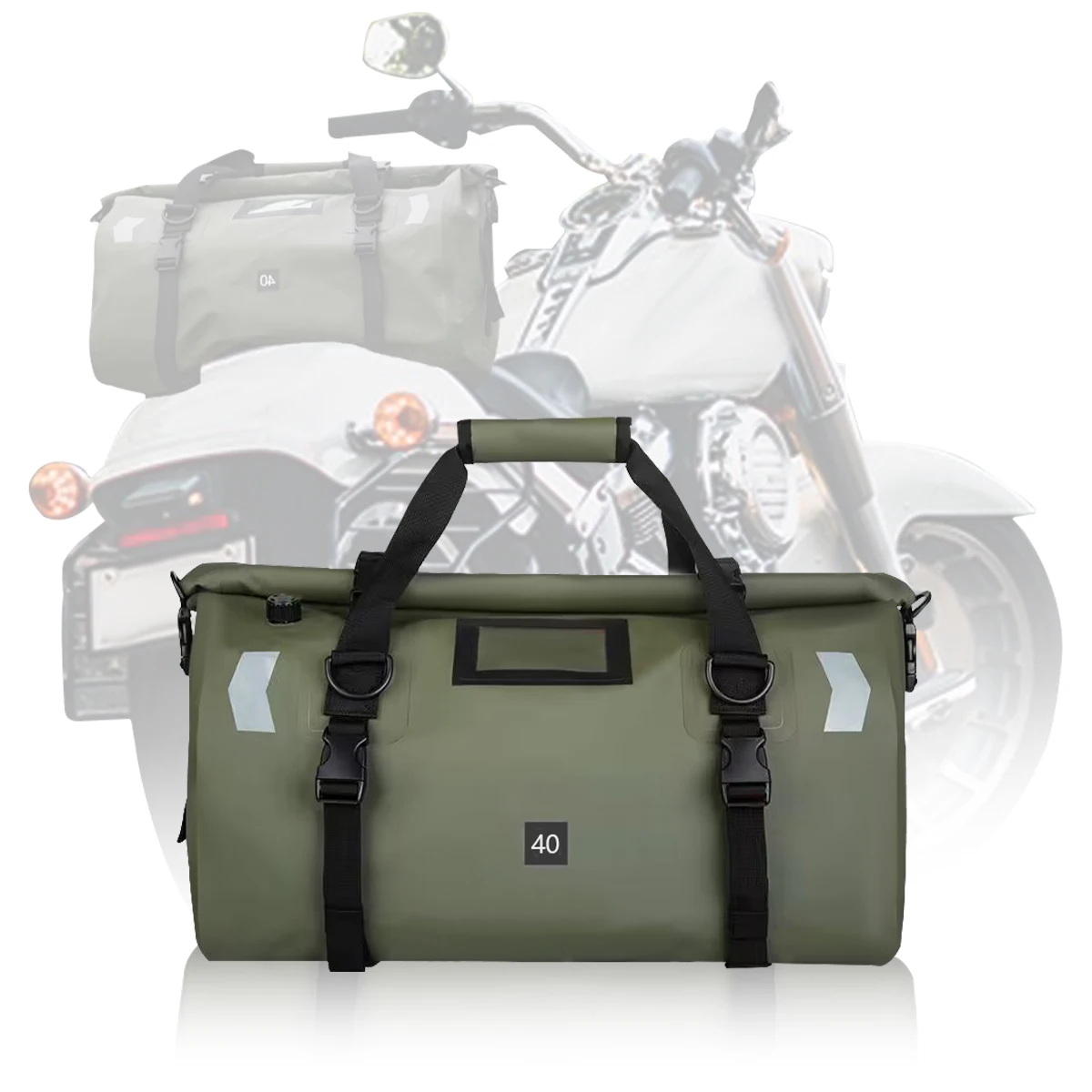 Wasserdichte Motorrad-Rücksitztasche, Reisegepäcktasche, 20 l, 80 l, 100 l, Motorrad, Powersports-Hecktasche, Packtaschen, Reithelmtasche – Detail 29