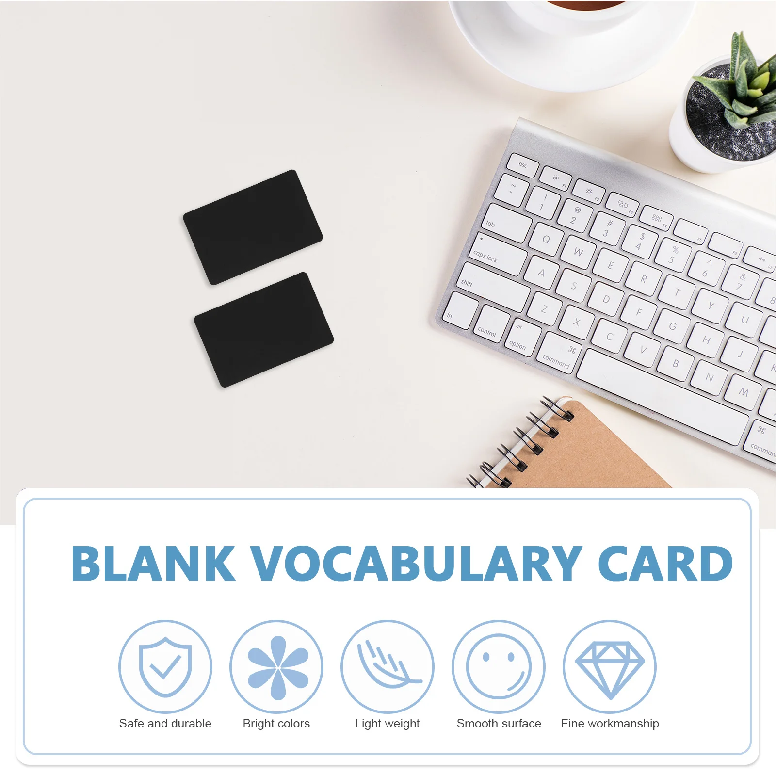 100 قطعة بطاقات المفردات الفارغة البطاقات التعليمية البطاقات السوداء لدراسة بطاقات مؤشر التهجئة ممارسة الخط دعوة ذاتية الصنع #1