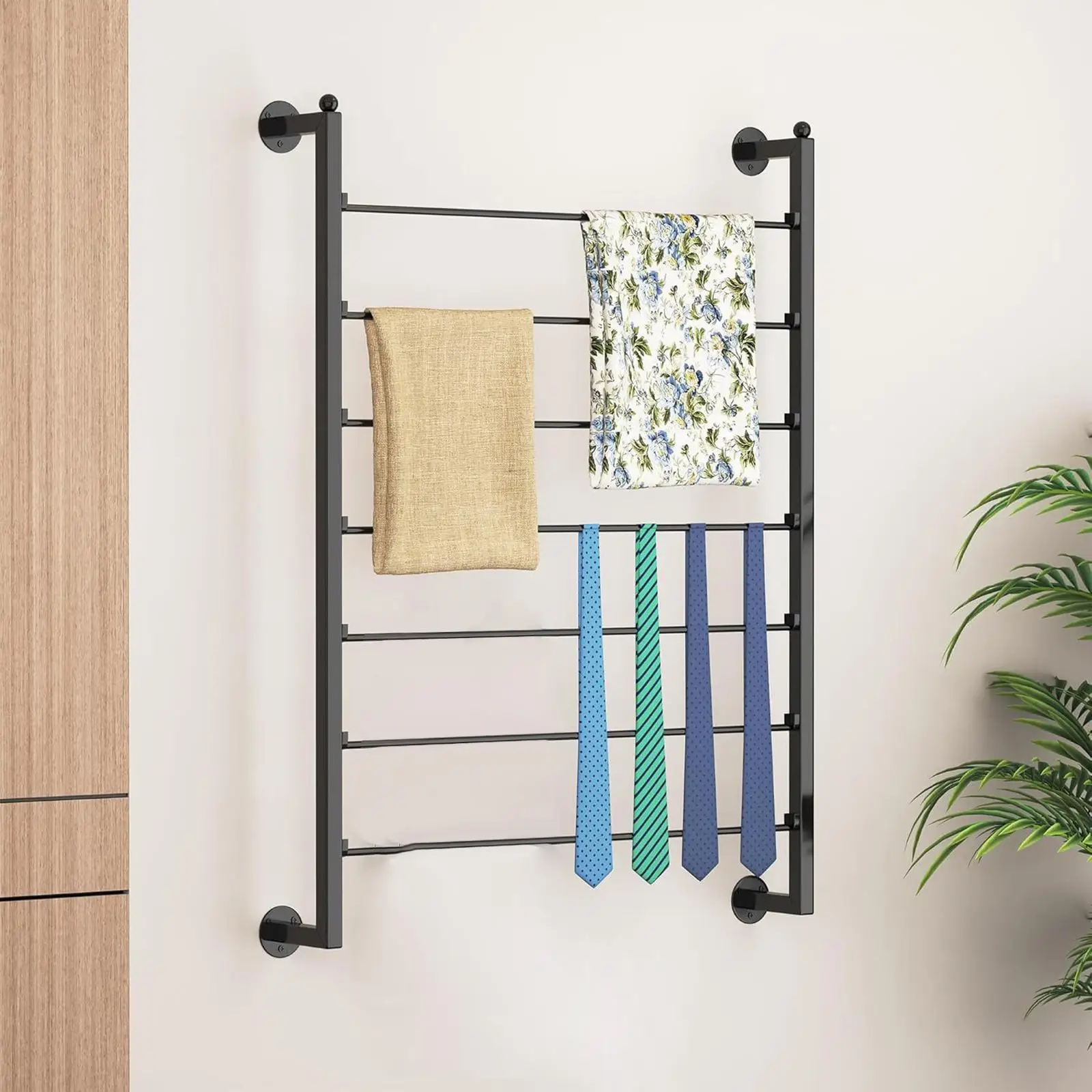 Wall Mounted Ribbon Organizer Storage Rack Space Saving 7 Tier Scarf Towels Rack Ribbon Roll Display Shelf for Cake Shop