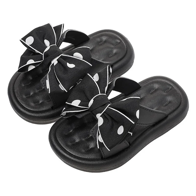 Children Slippers for Girls Outdoor Soft Sole Non-slip Kids Princess Shoes Cute Bow Home Slippers Toddler Bathroom Slides 슬리퍼