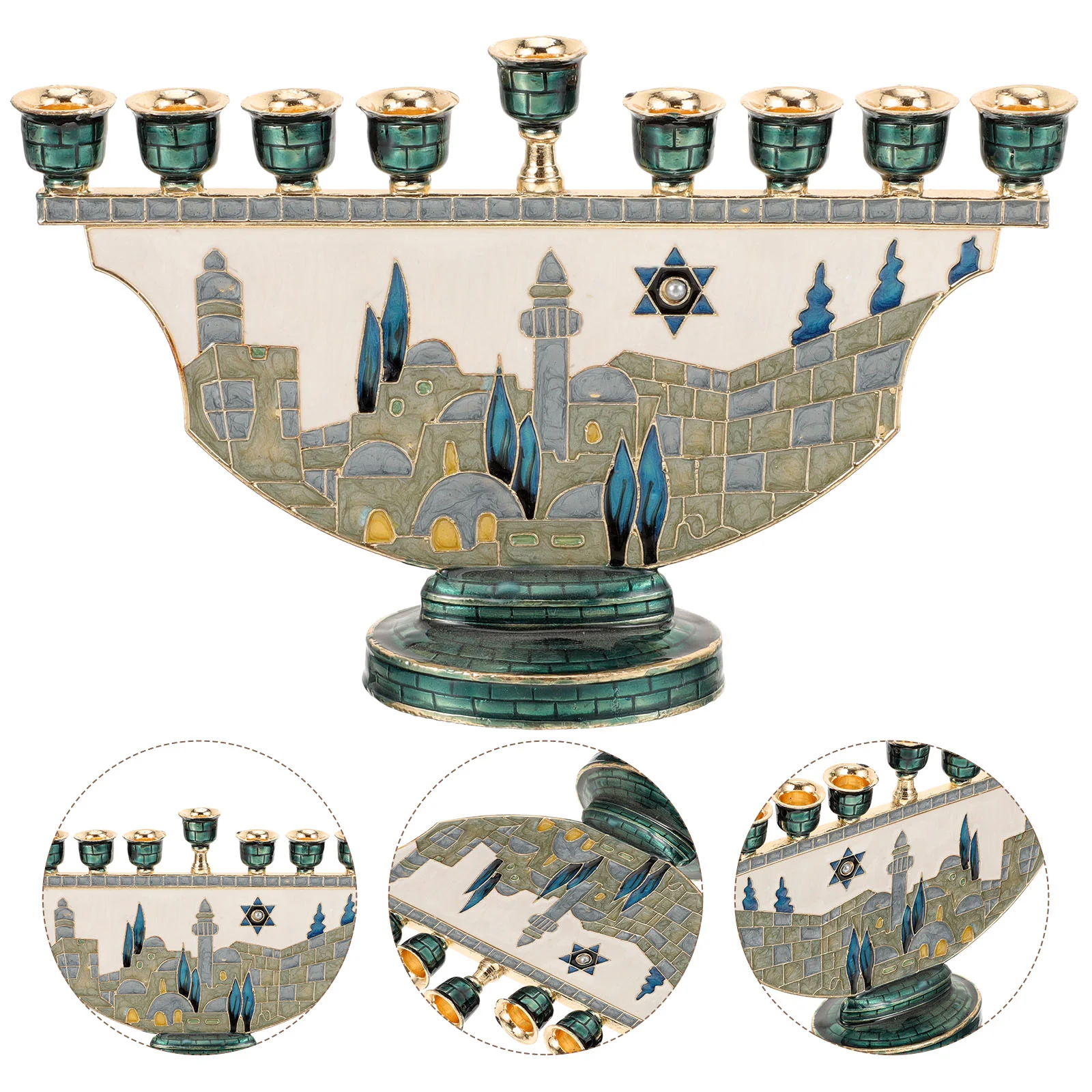 Shabbat Candles Holder Jerusalem Candlestick Holders Victorian Decor Judaica Retro