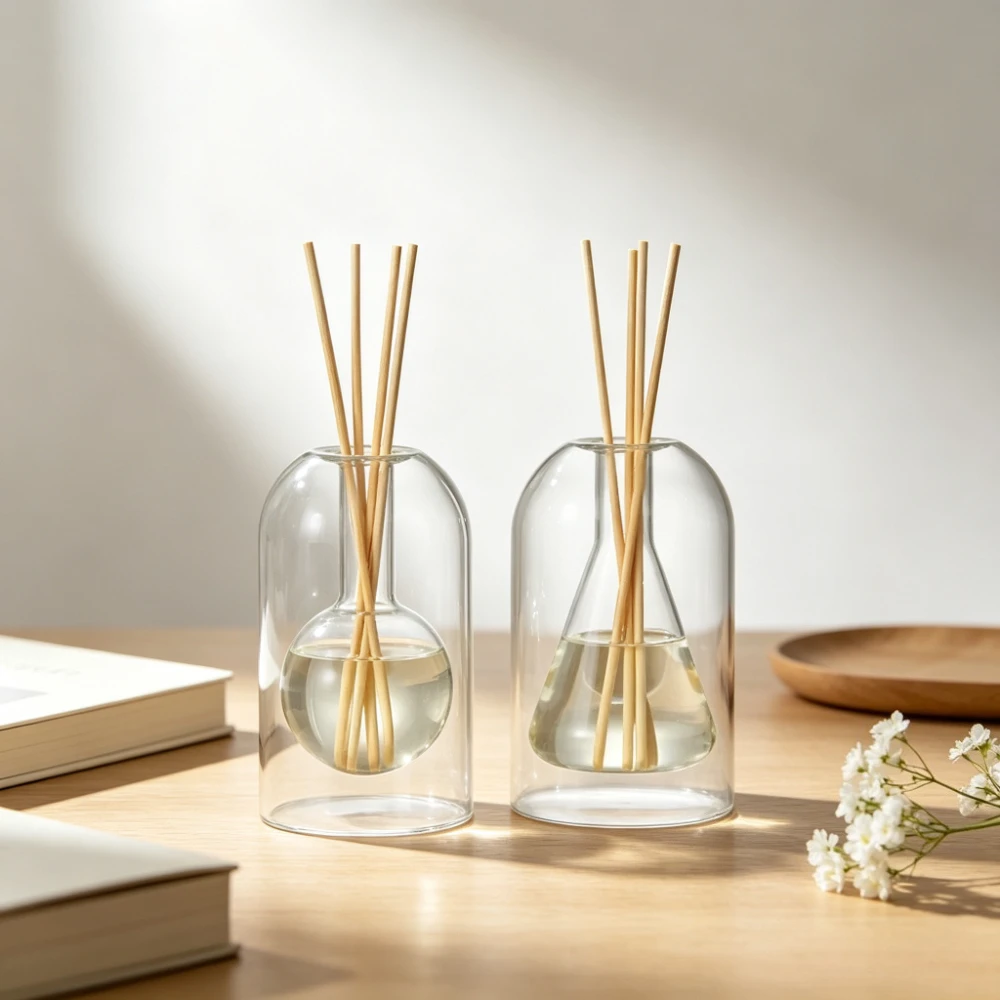 Home Fragrance Glade - 130/200ML Kleurrijke Dubbele Glazen Aromatherapie Diffuser