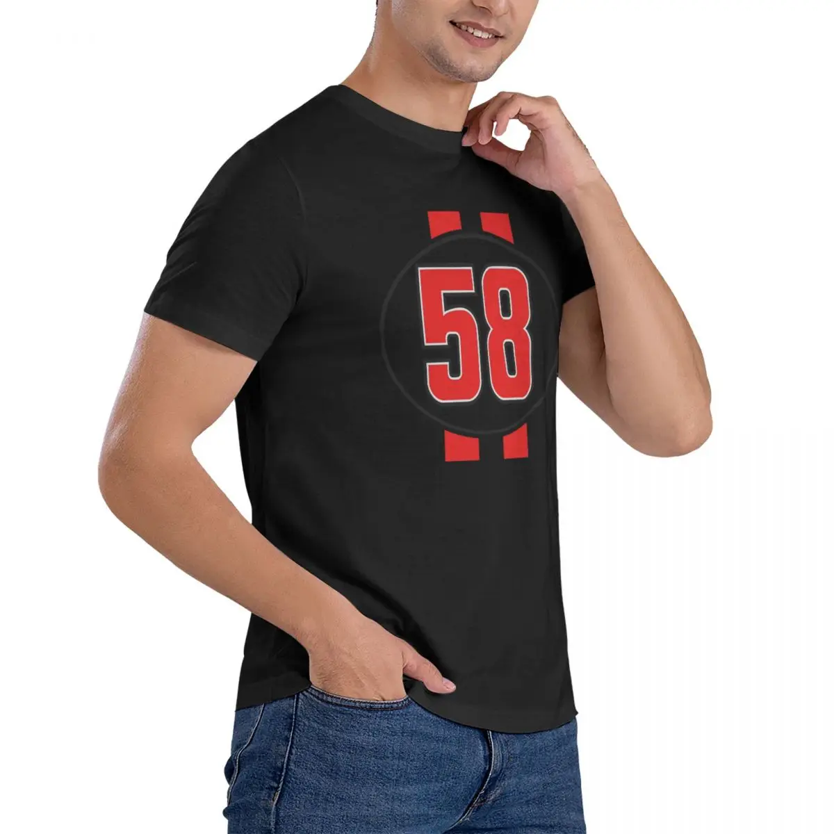 Vintage Marco Simoncelli 58 T-Shirt for Men O Neck Pure Cotton T Shirt Marco simoncelli Short Sleeve Tee Shirt Birthday Present