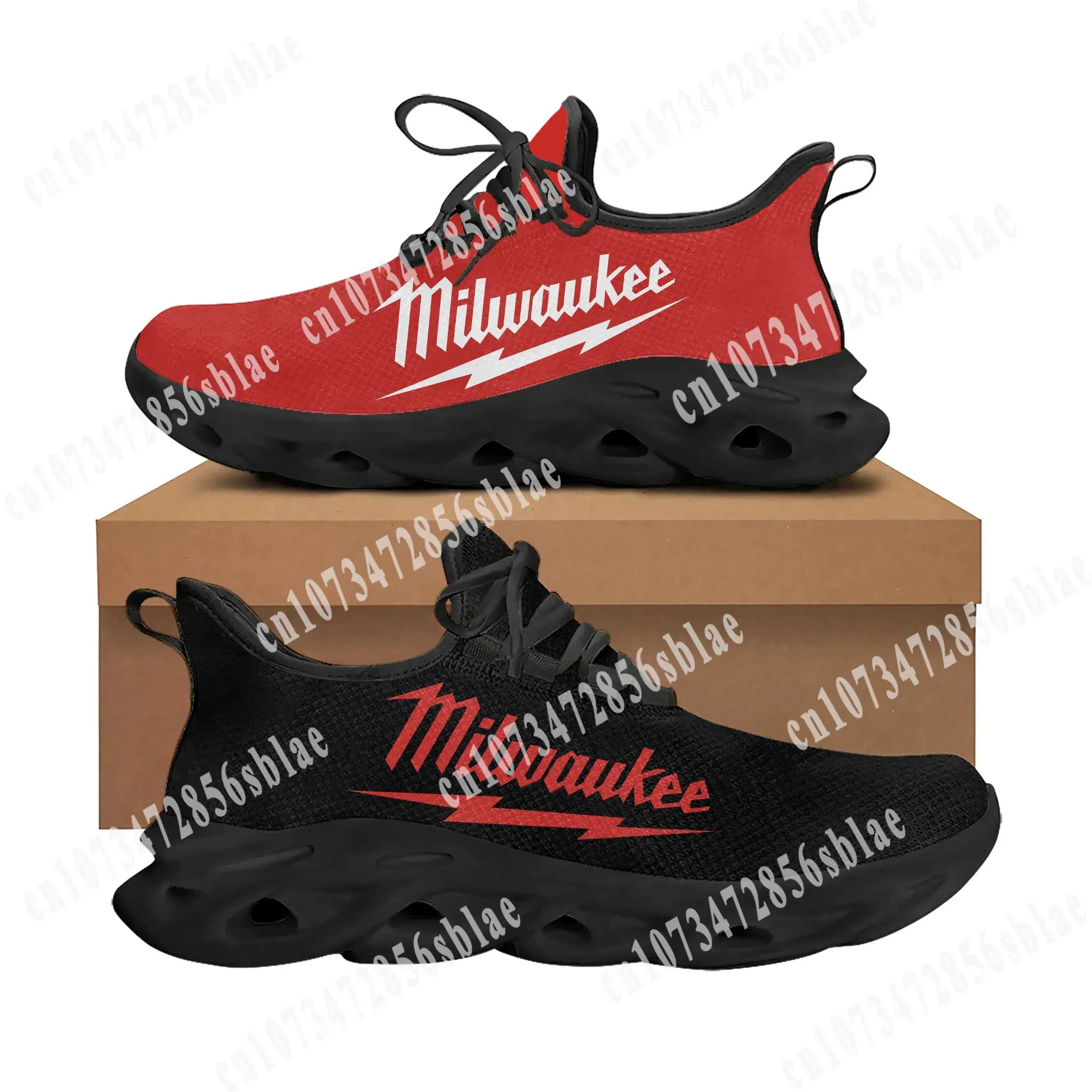 M-milwaukees Wohnungen Turnschuhe Herren Damen Sport Laufschuhe hochwertige Sneaker Anpassung Schuh Schnür Mesh Schuhe schwarz