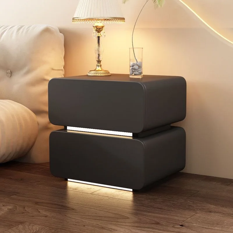 

Customized Minimalist Wooden Wireless Charging Bedside Table with Drawers, Storage Cabinet, Bedroom Small Bedside Table
