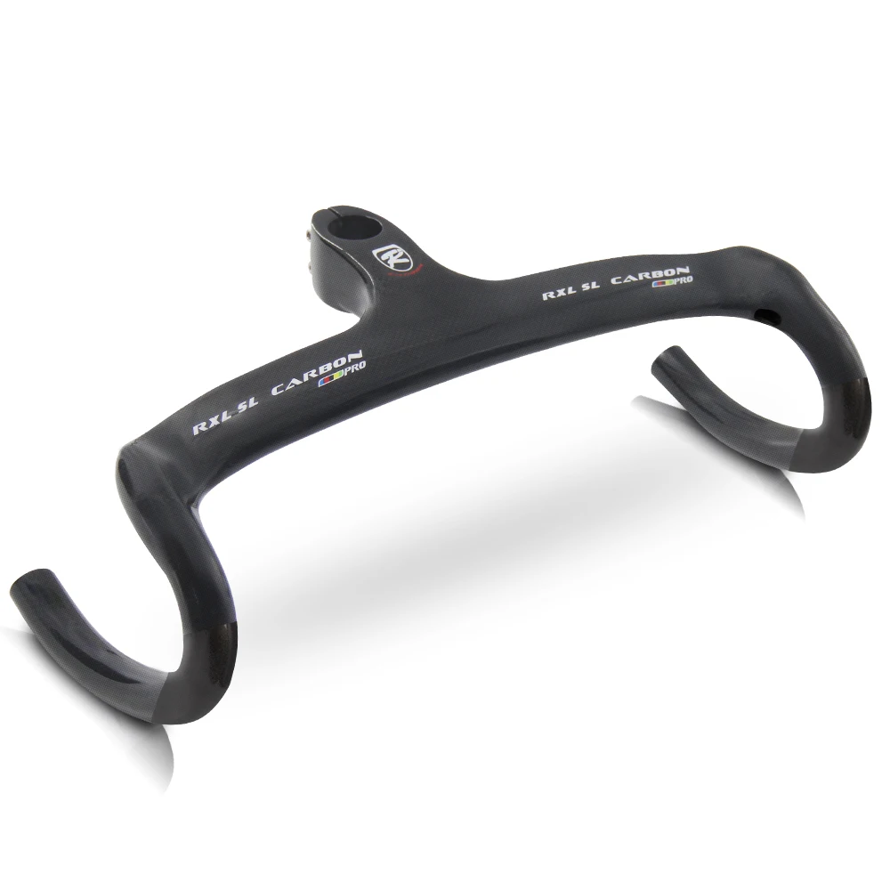 AliExpress RXL SL Carbon Road Handlebar Integrated With Stem Racing Bike Speed 1-1/8"Black Internal Routing