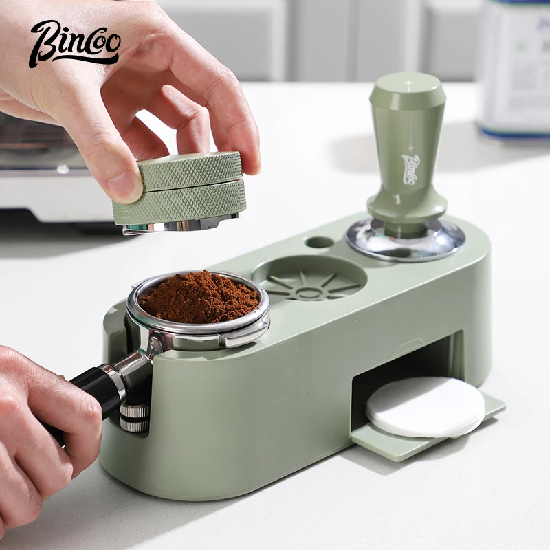 

Bincoo Coffee Tamper Mat Station Stand Portafilter Holder Support Base Rack Coffee Tamper Press Espresso Accessories Green Set