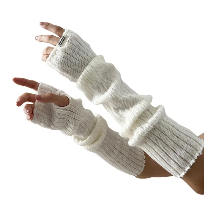 

652F Popular Arm Warmers Arm Covers Anime Party Fingerless Long Gloves for Dancing Party Arm Sleeves Teens Girl Arm Cover