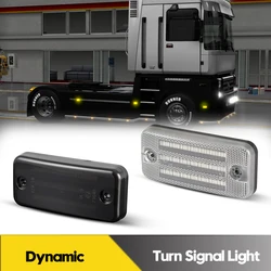 2Pcs LED Dynamic Side Marker Lights Turn Signal Blinker Lamps For Renault Magnum Midliner Midlum Premium DAF LF CF XF Iveco