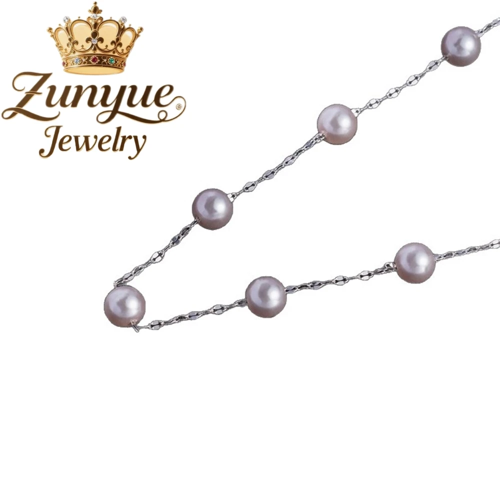 S925 Silver Starry Sky Rose Purple Pearl Necklace, A Light Luxury Collarbone Chain Elegant Neckchain Accessory Charms Exquisite