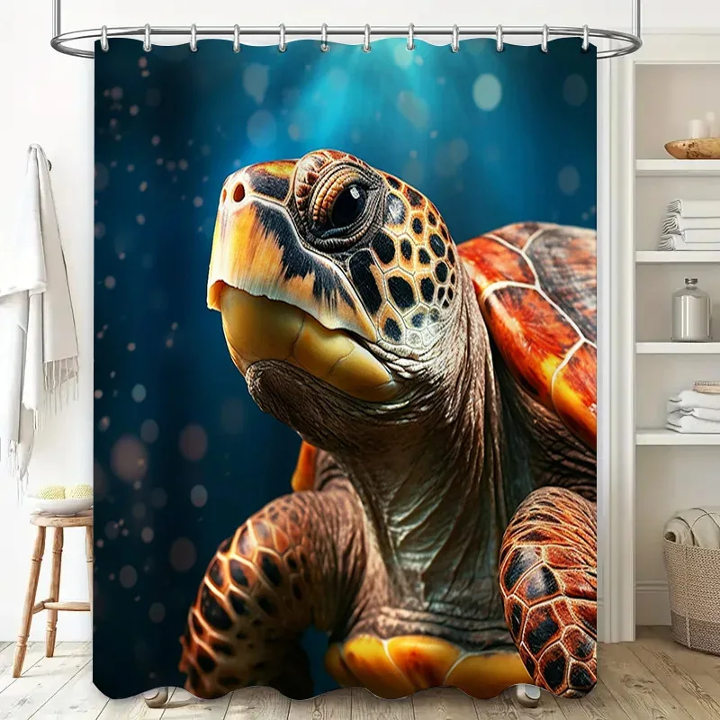 

ZYQ01Декор занавески для душа на тему черепахи, водонепроницаемая ткань с ярким принтом для украшения ванной комнаты, подходит для детской комнаты 6Bn%