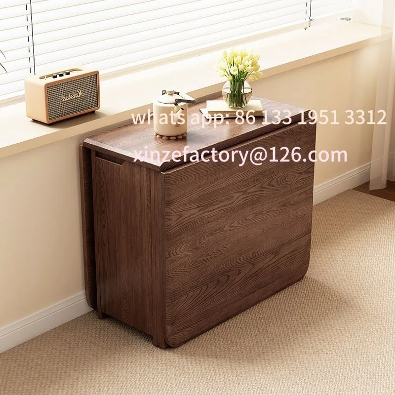 

Customizablhousehold small apartment dining table rectangular dining and chairs foldable folding table eating table