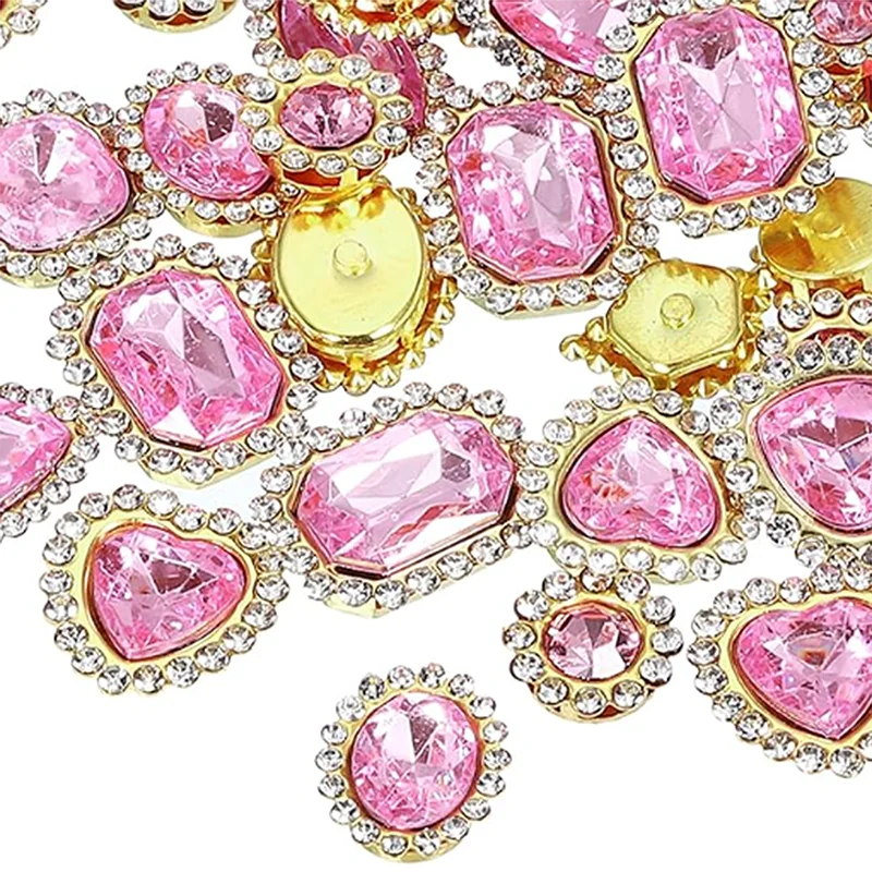 150 Stück Blumenklauen-Nähsteine mit Goldbasis, glänzende Kristall-AB-Steine zum Aufnähen, Schmuck- und Kleidungsdekoration Zubehör – Detail 5