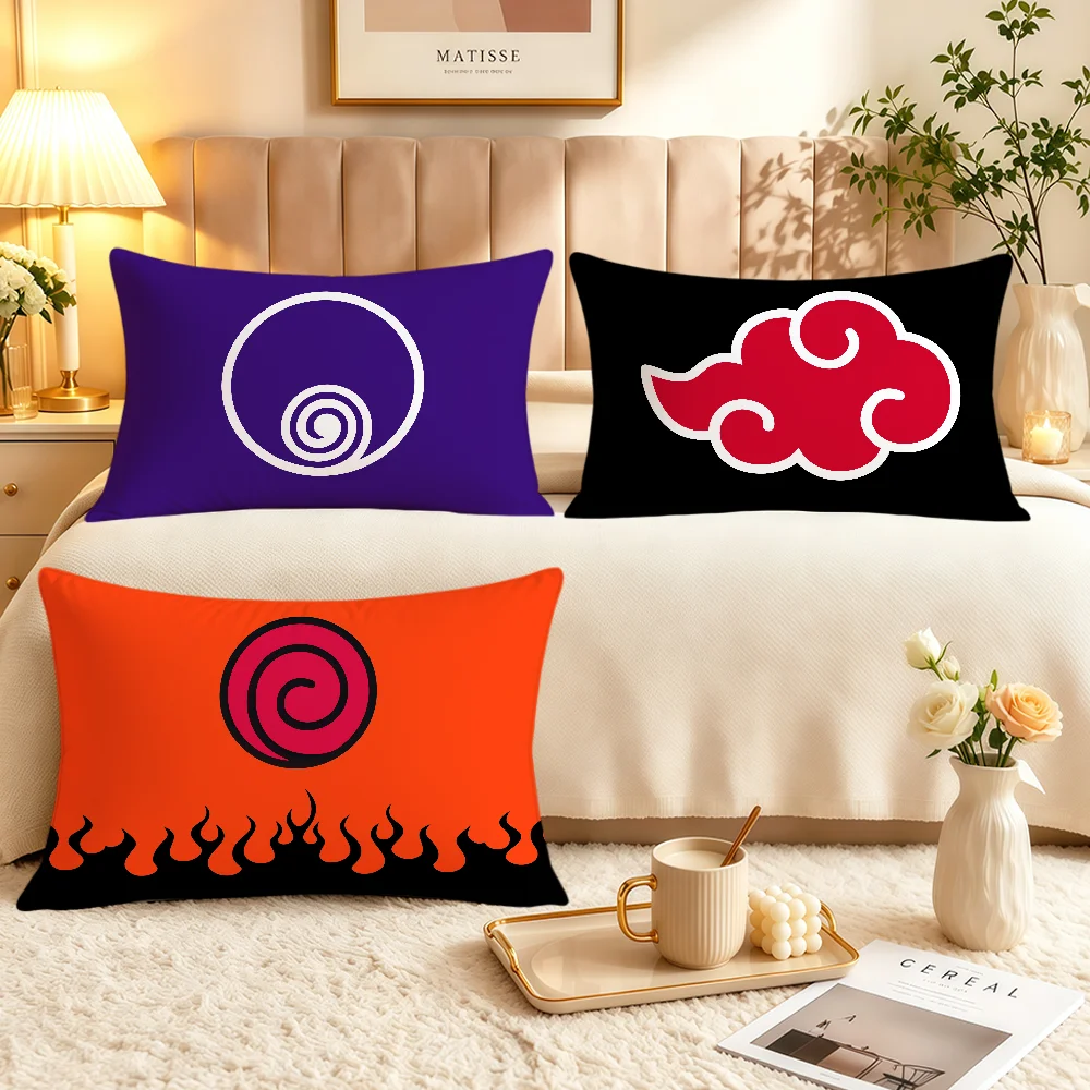 Anime Cool Logo Cushion Cover Soft Rectangle Pillowcover Home N-NarutoS Sofa Living Room Decor Dorm Bed Hogar Pillowcase Gift