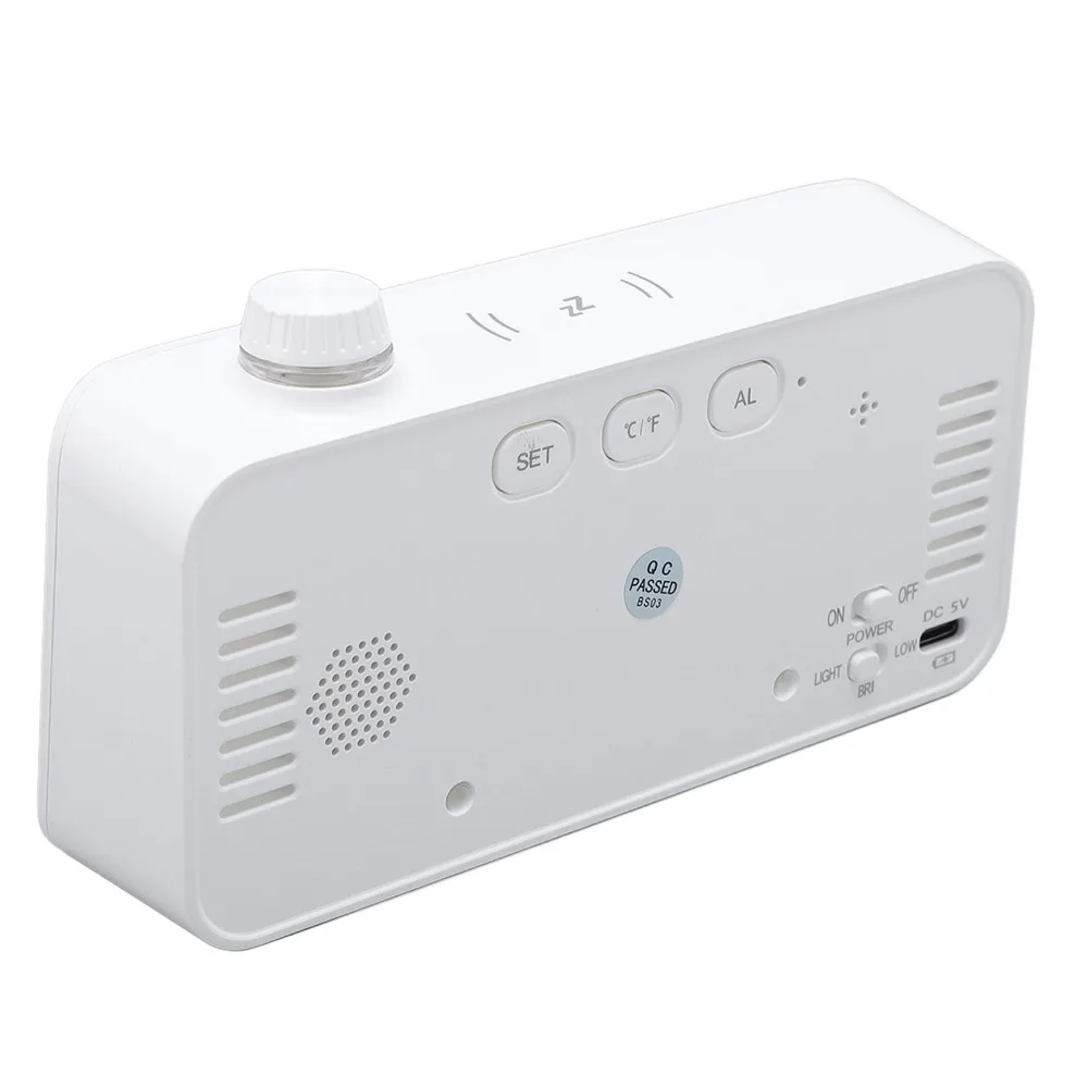 Multicolor Alarm Clock Week/Temperature Year Month Day Display Digital Visual Timer LCD Screen Type-C Charging