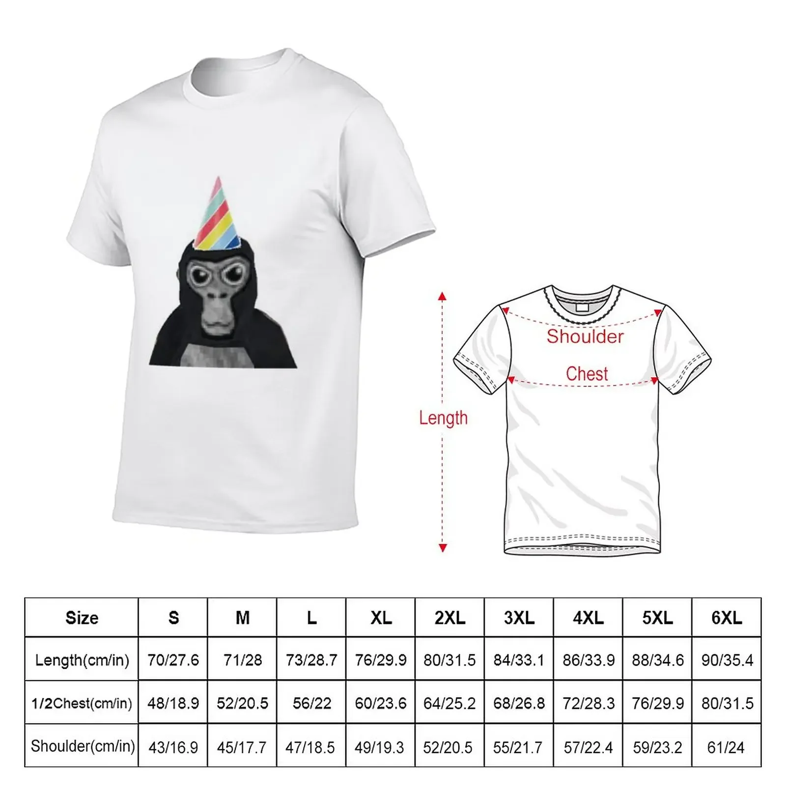 New Gorilla tag monkey with birthday hat T-Shirt aesthetic clothes vintage clothes oversized t shirt plain t-shirt mens clothing