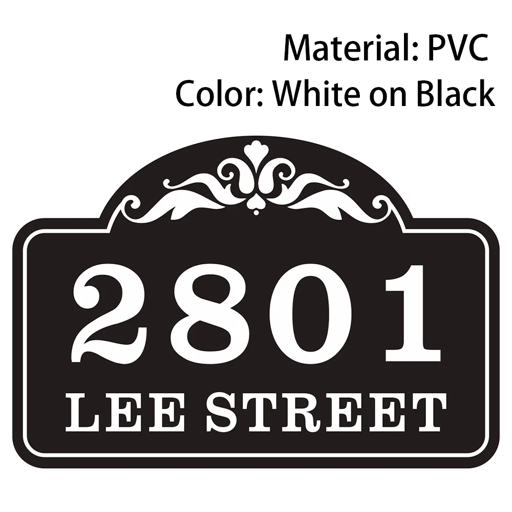 Plaque d'adresse personnalisée en PVC acrylique avec option réfléchissante, numéros de maison, panne
