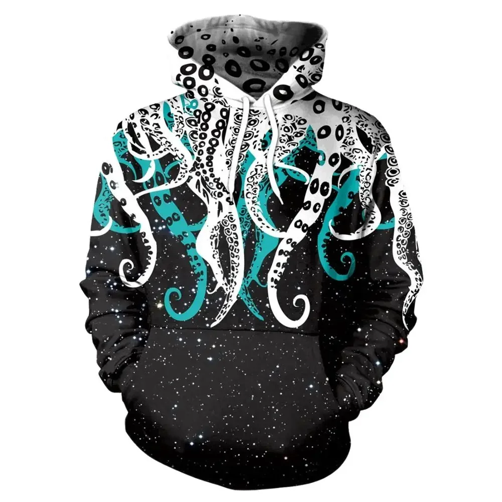 Fashion Men's Children's Hoodie 3d Printed Squid Beard Flame Phoenix Ocean Life Pattern Style Hip Hop Wild Street Thin Top