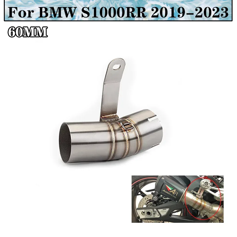 For BMW S1000RR 2019 2020 2021 2022 2023 S1000RR Escape Slip-on Motorcycle Exhaust Muffler Middle Link Pipe 60MM s1000rr exhaust